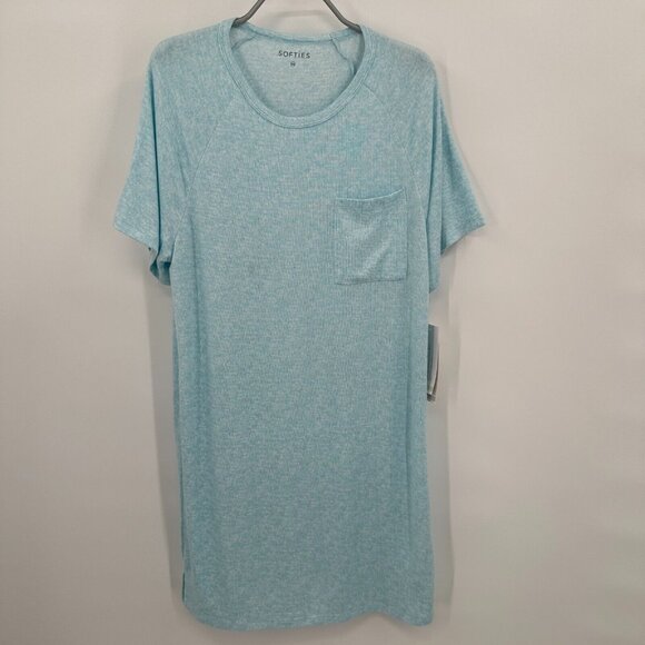 Softies Dream Reglan Sleep Shirt size S/M Heather Glacier Blue Night Gown - Picture 1 of 5